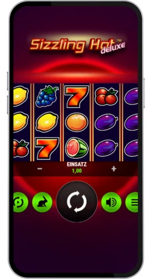 Spielstart im Sizzling Hot Deluxe Automat