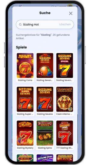 Spielsuche in der Casino-Lobby