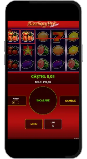 Câștig afișat după o combinație reușită