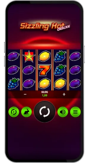 Početni zaslon igre Sizzling Hot Deluxe
