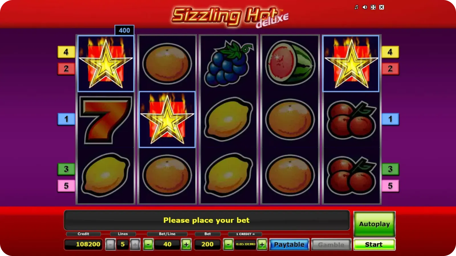 Scatter zvjezdani simbol u Sizzling Hot