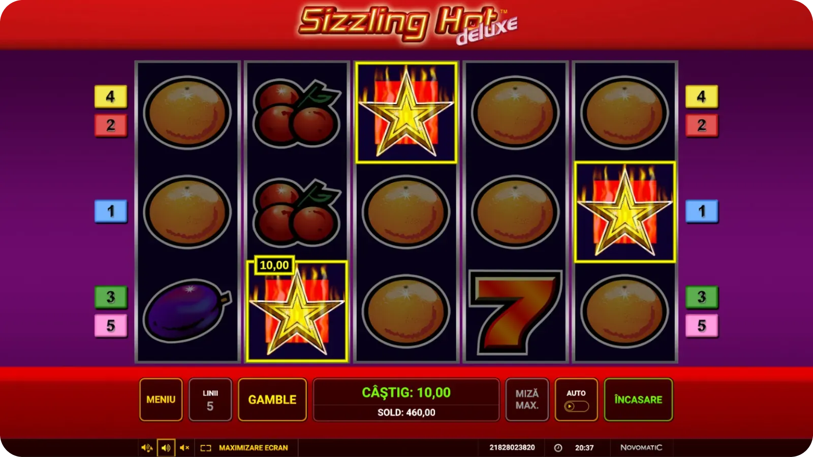Simbolul stea Scatter în Sizzling Hot