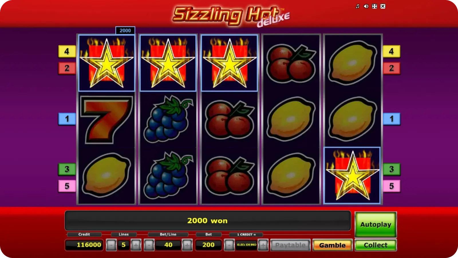 Scatter star symbol in Sizzling Hot