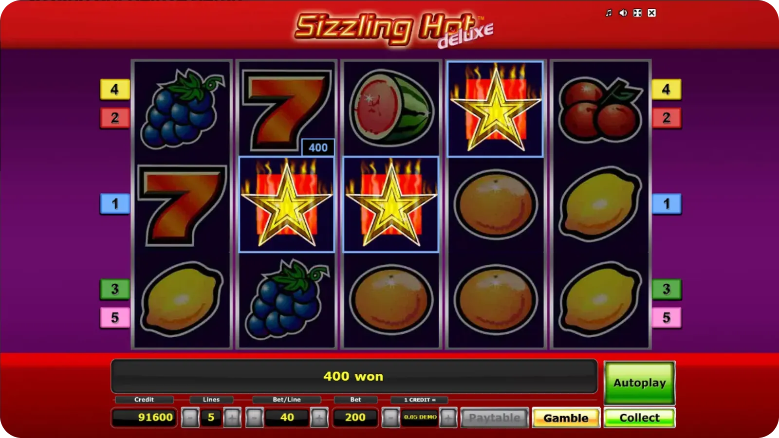 Symbol scatter gwiazdy w Sizzling Hot