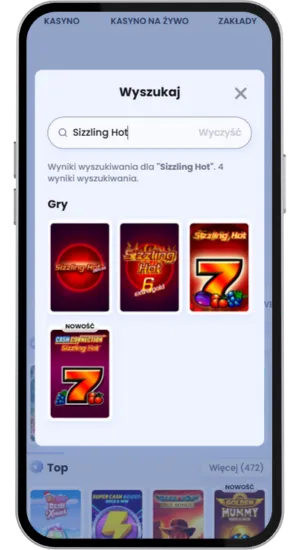 Wyszukiwanie gry w lobby kasyna